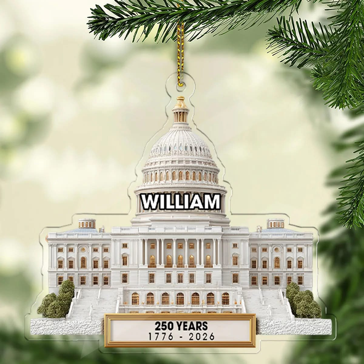 Personalized 250 Years Of The United States 1776 2026 Ornament Patriotic Christmas Decorations Personalized 250 Years Of The United States 1776 2026 Ornament Patriotic Christmas Decorations