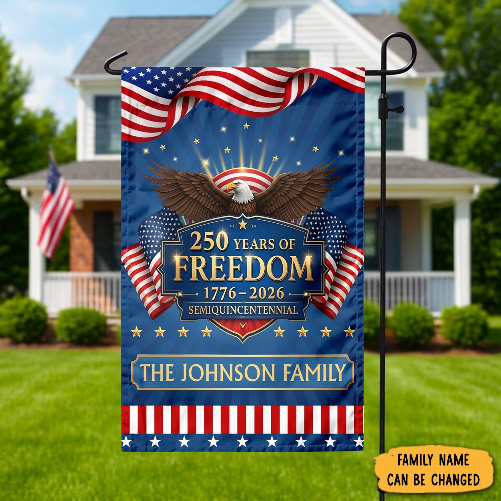 Personalized 250 Years Of The United States Flag Patriotic Flag Garden Decor
