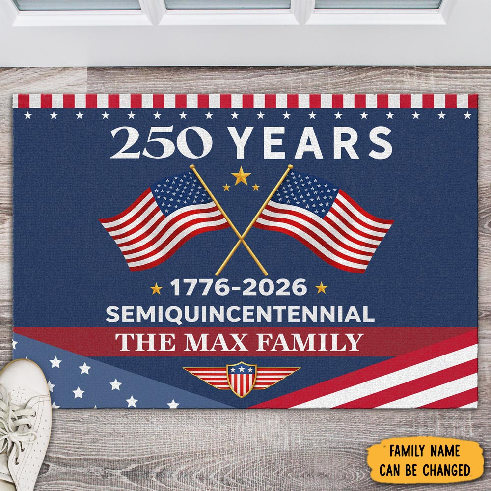 Personalized 250 Years Semiquincentennial America 1776 2026 Doormat House Decor