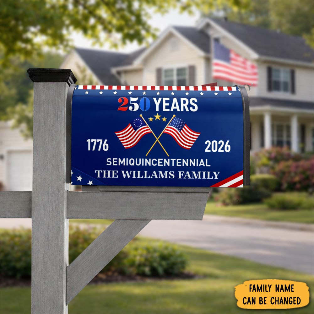 Personalized 250 Years Semiquincentennial Mailbox Cover Independence Day Art Cover House Decor