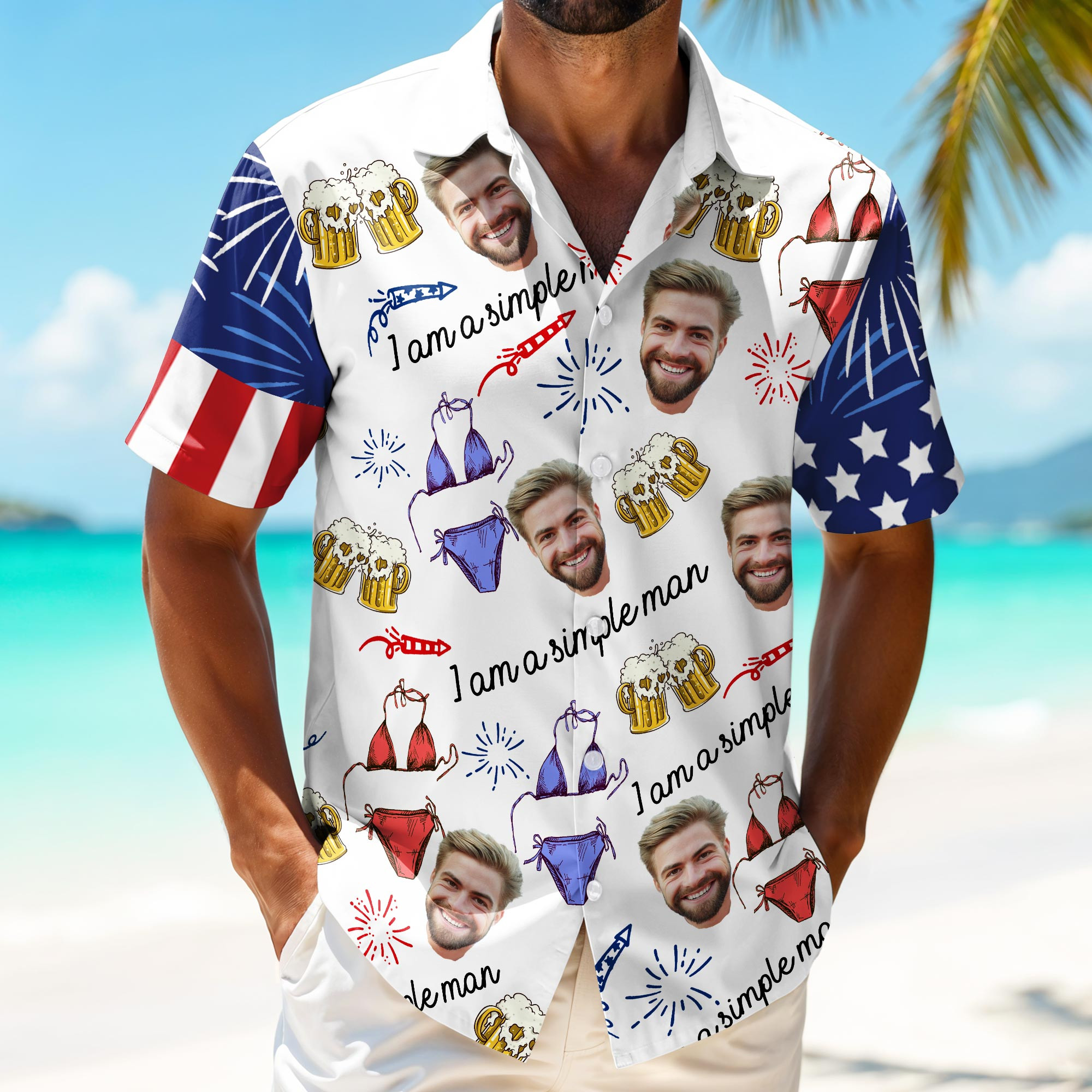 Personalized 250th Anniversary Am Simple Man Beer Mugs Art Hawaiian Shirt Gift For Husband