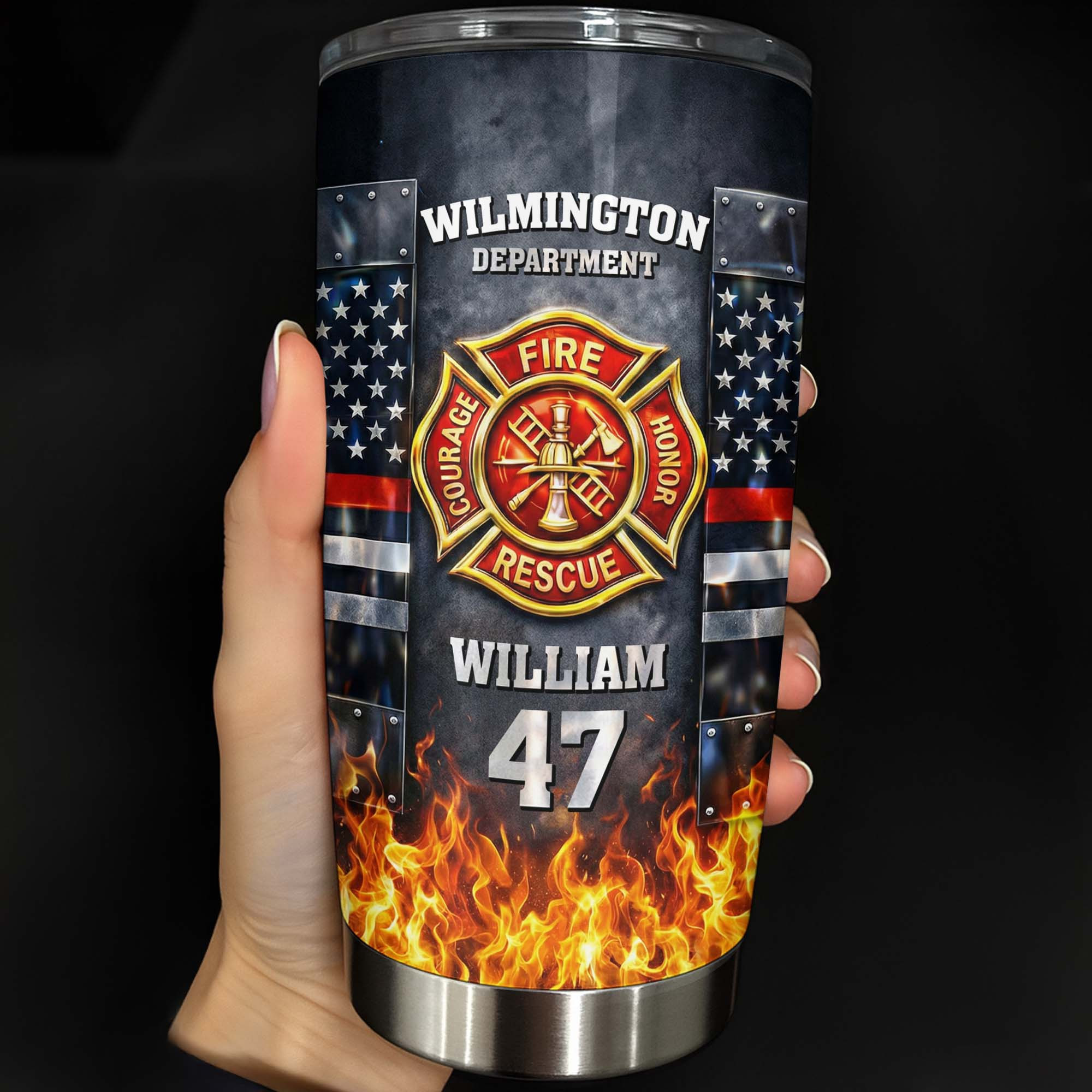 Personalized 250th Anniversary Fire Rescue Department Courage Honor Tumbler Gift Ideas For Patriots
