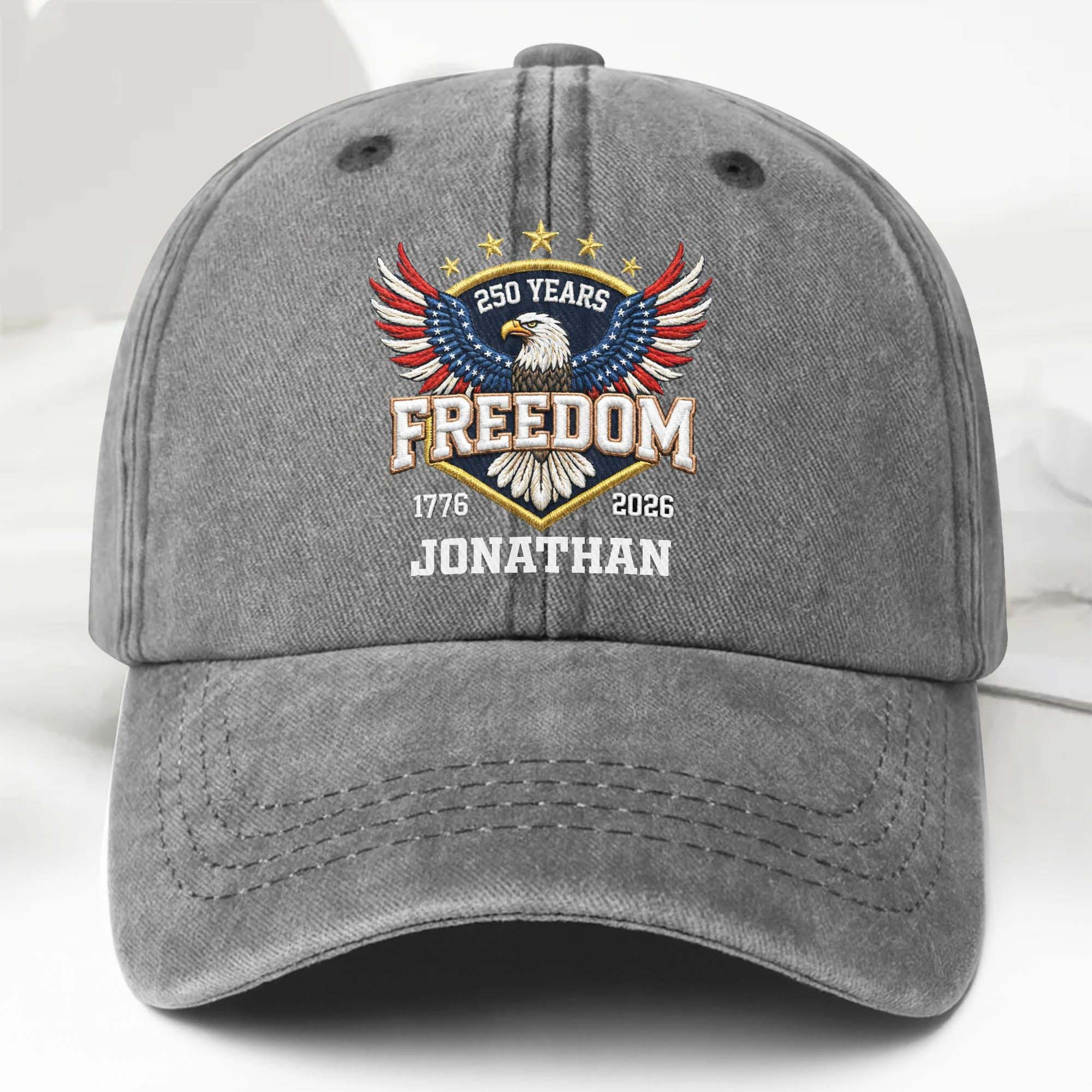 Personalized 250th Anniversary Freedom 1776 2026 Eagle Hat 4Th Of July Baseball Cap Gift Idea