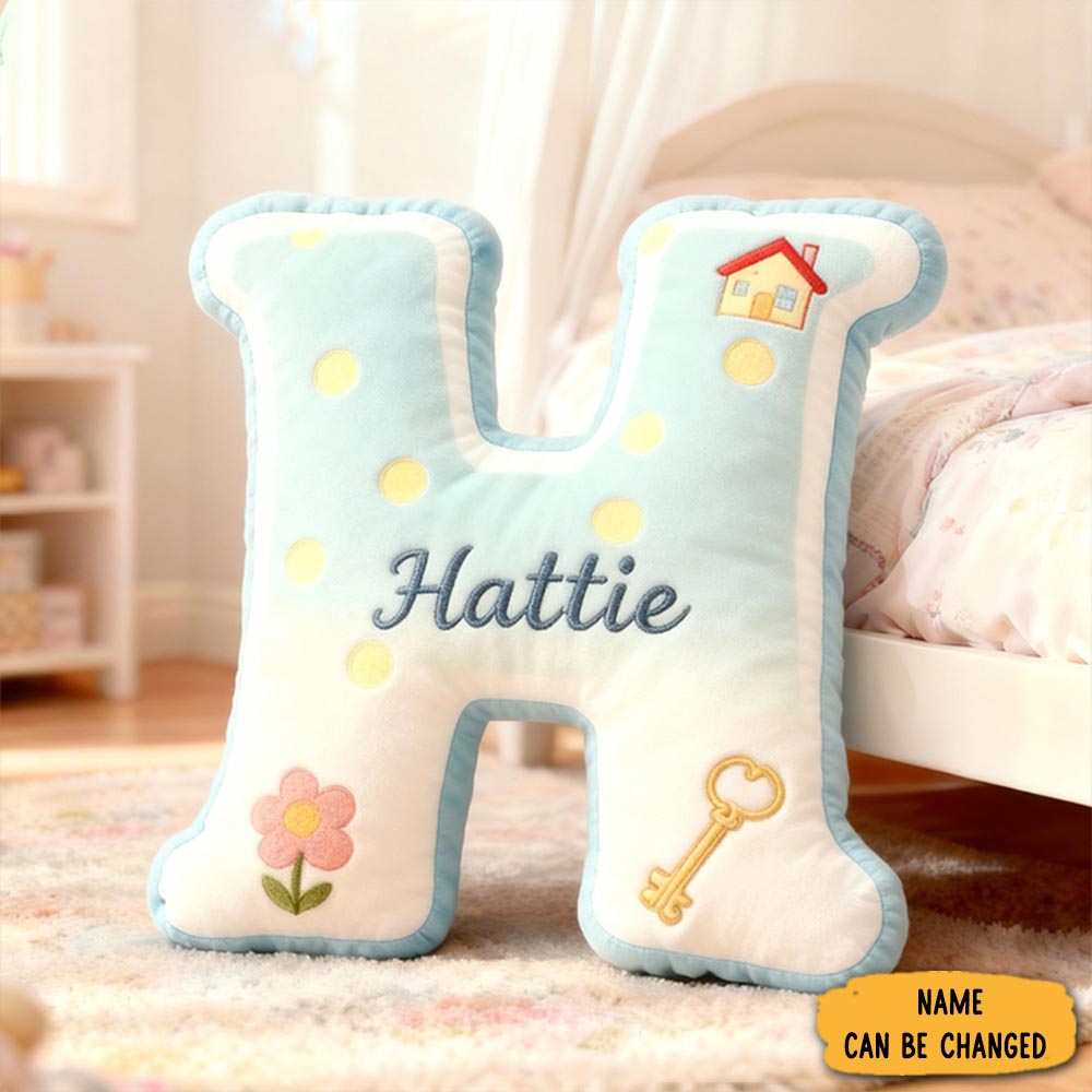 Personalized 26 Letter Pillow Graphic 3d Print Custom Name Design Soft Decorative Children S Room Decoration