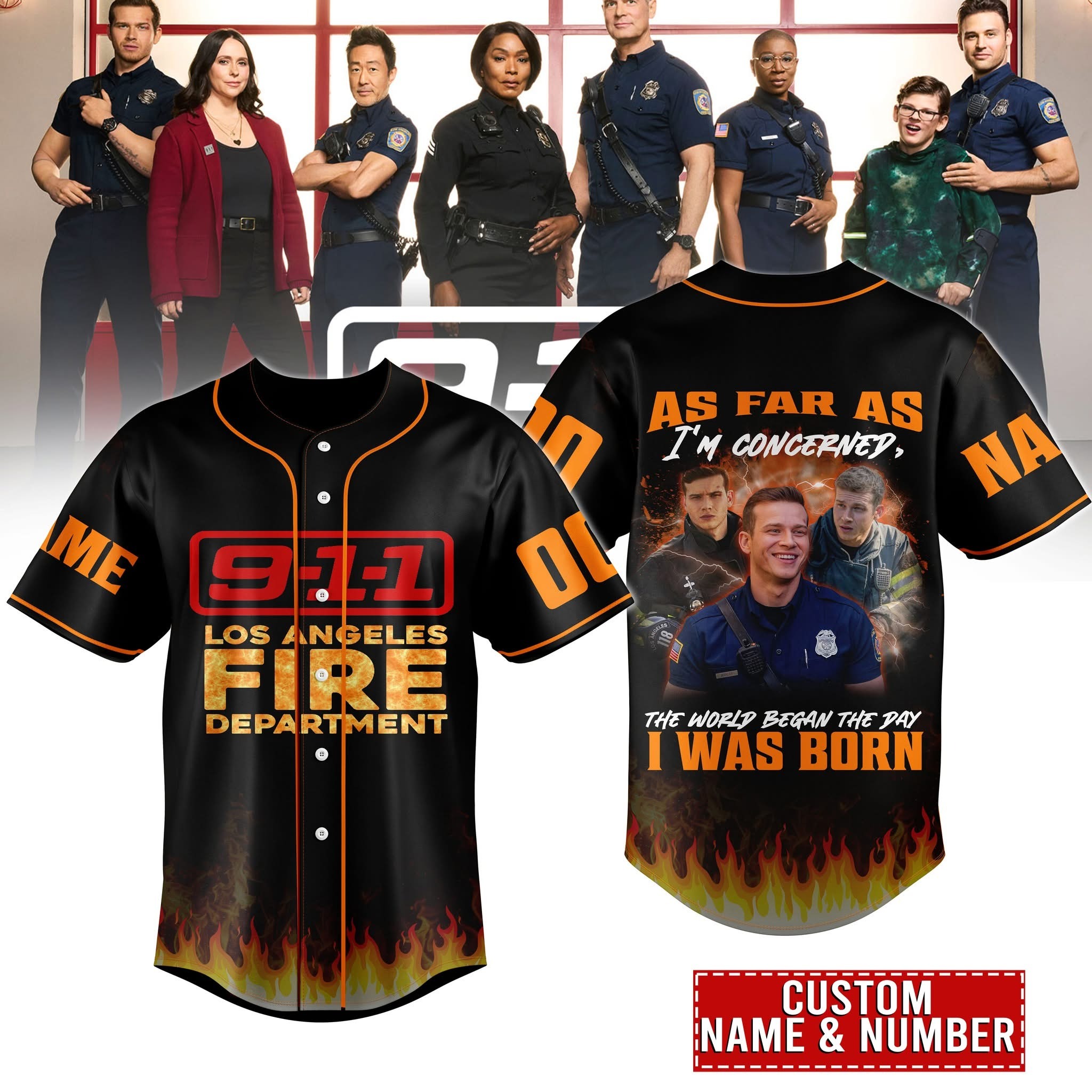 Personalized 911 Los Angeles Fire Department Jersey Gifts For Husband