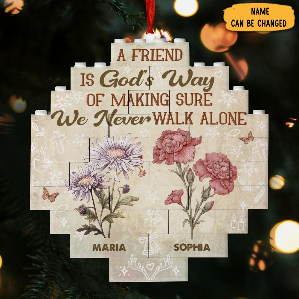 Personalized A Friend Is God's Way Christmas Ornament Christmas Gifts For Friends