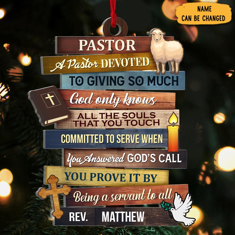 Personalized A Pastor Devoted To Giving So Much Christmas Ornament Memorial Gifts