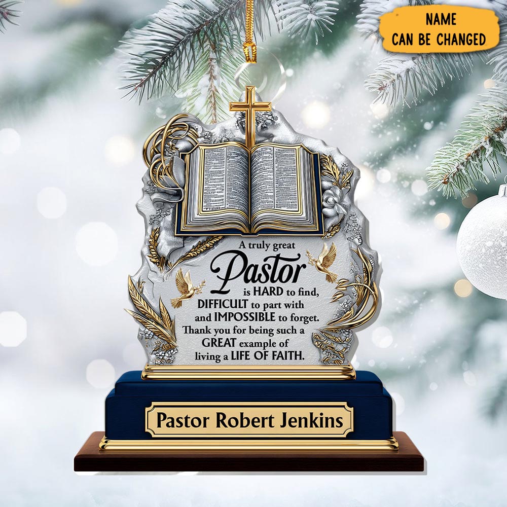 Personalized A Truly Great Pastor Christmas Ornament Xmas Tree Decor Christian Christmas Gifts