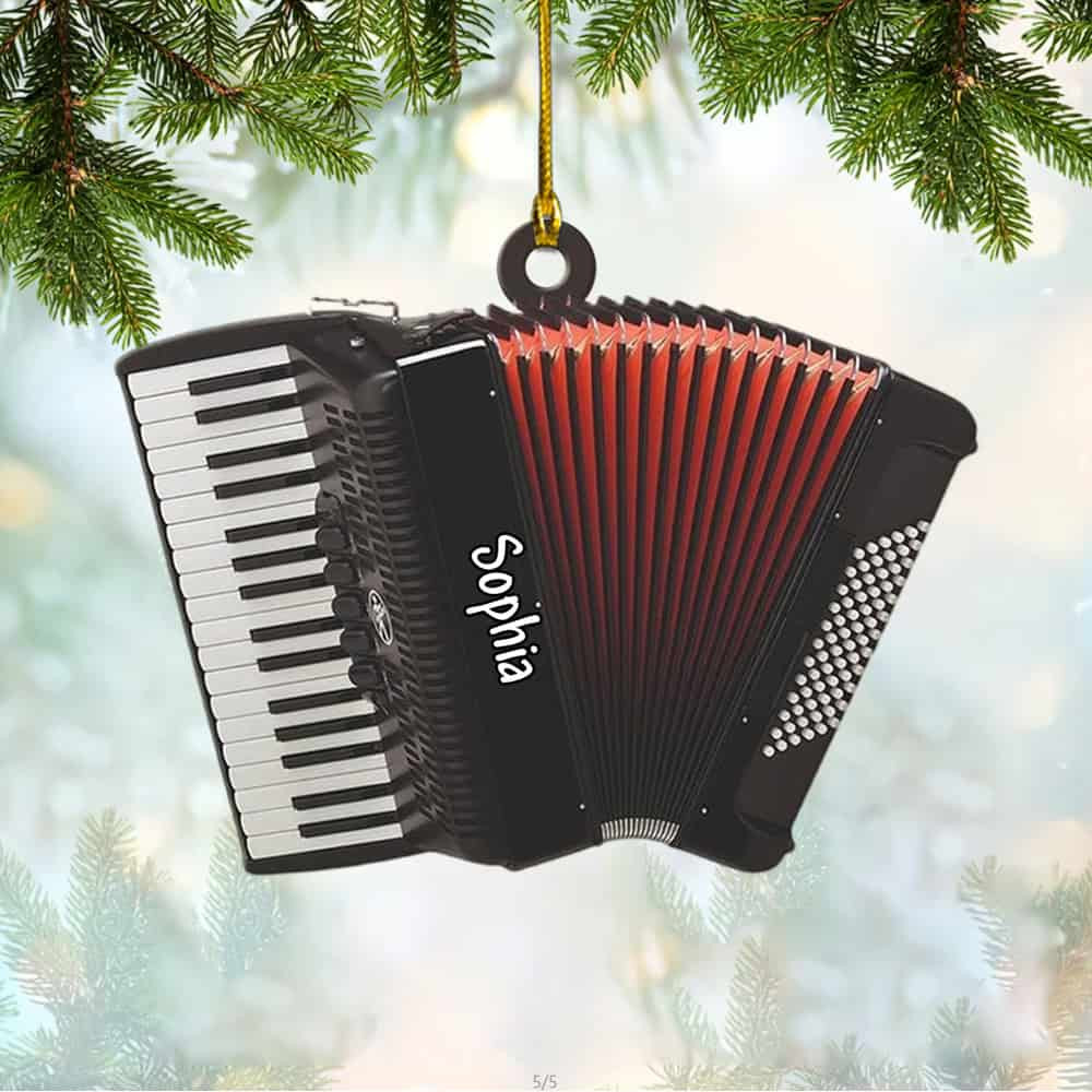 Personalized Accordion Christmas Ornament Gift For Music Teacher Orchestra Accordion Gift