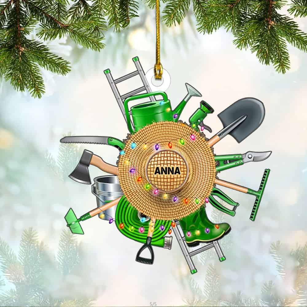 Personalized Acrylic Ornament Gardening Stuffs Ornament Christmas Gift For Gardening