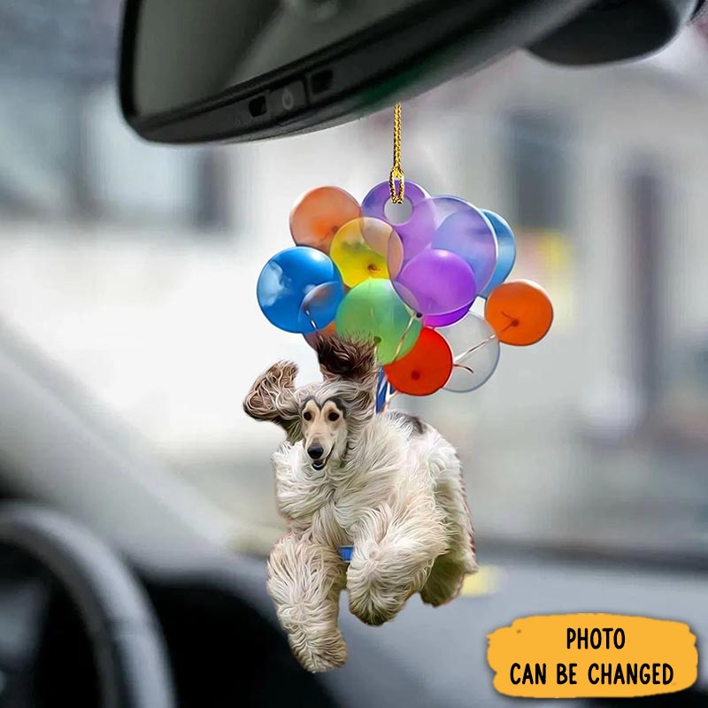 Personalized Afghan Hound Fly With Bubbles Car Hanging Ornament Adorable Easter Ornament Keepsake
