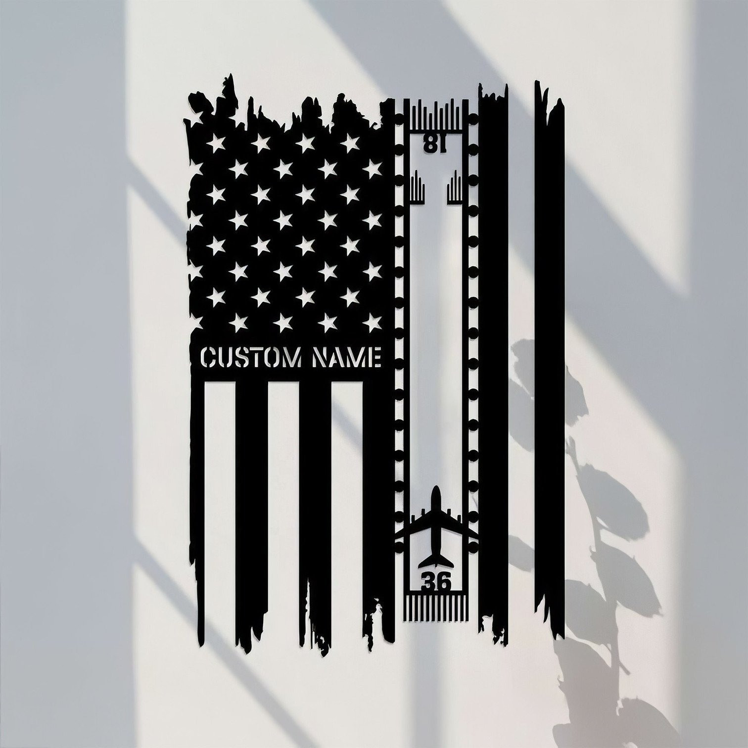 Personalized Airplane American Flag Metal Sign Patriotic Wall Decor Gifts For Air Force Veterans