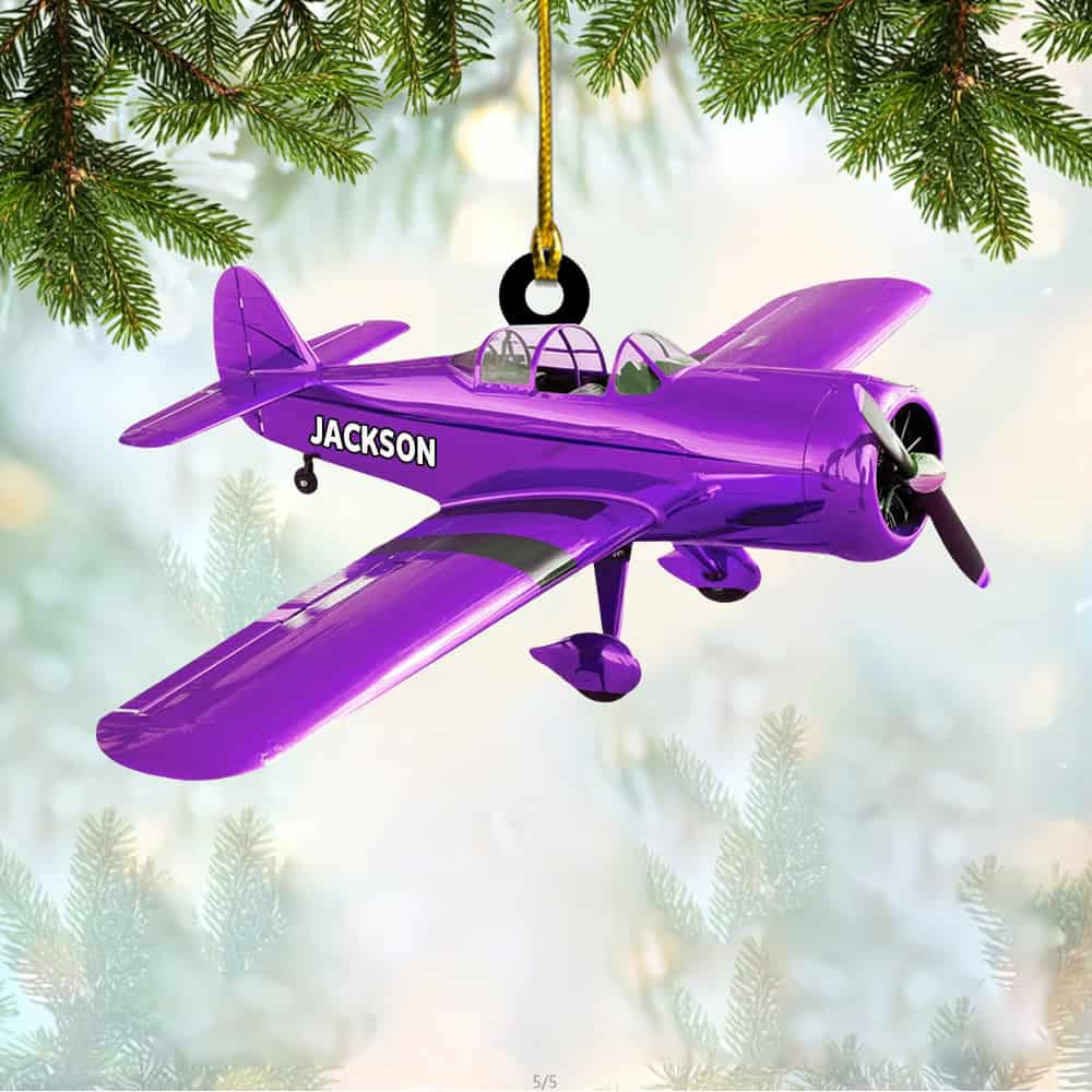 Personalized Airplane Christmas Ornament
