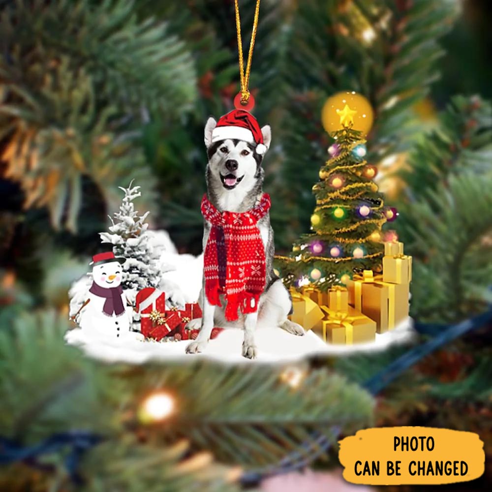 Personalized Alaskan Malamute Christmas Ornament Elegant Tree Ornament Decoration