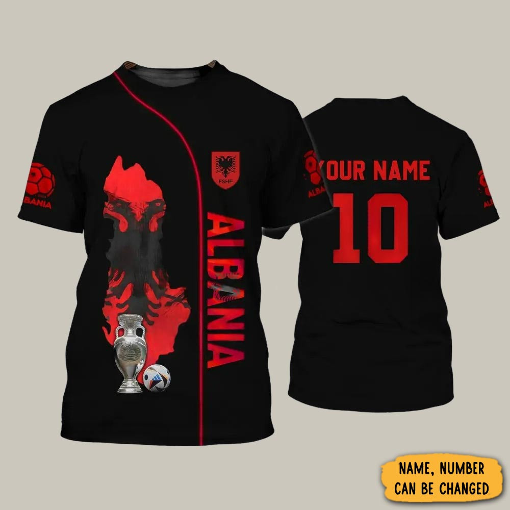 Personalized Albania National Team Euro T-Shirt Albania Team Merch Football Fan Presents