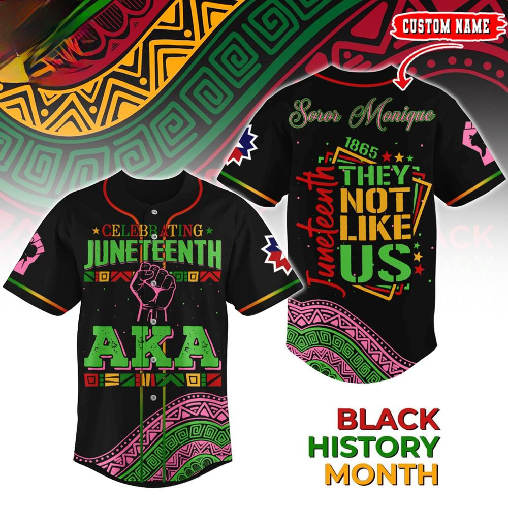 Personalized Alpha Kappa Alpha x Juneteenth Limited Edition Baseball Jersey Gifts For Fans