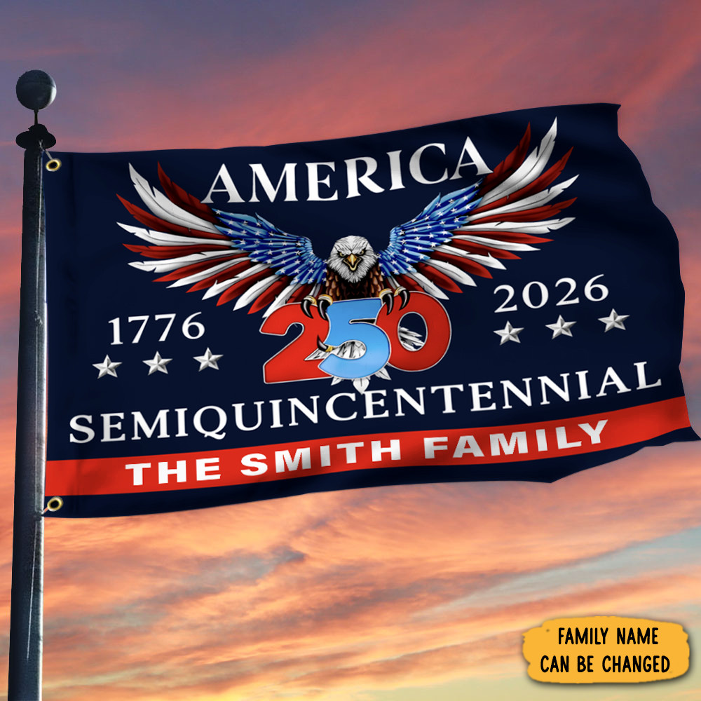 Personalized America 250 Years Semiquincentennial Flag Patriotic Flag Indoor Outdoor