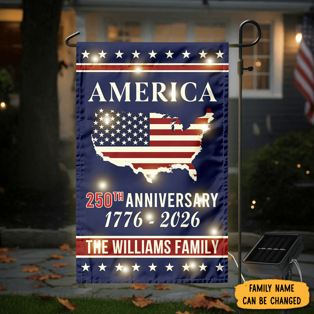 Personalized America 250th Anniversary 1776 2026 Flag Fourth Of July Flag Independence Day Gifts