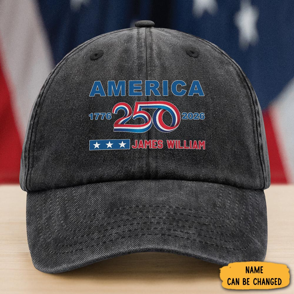 Personalized America 250th Anniversary 1776 2026 Hat American Patriot Merch Patriotic Gift