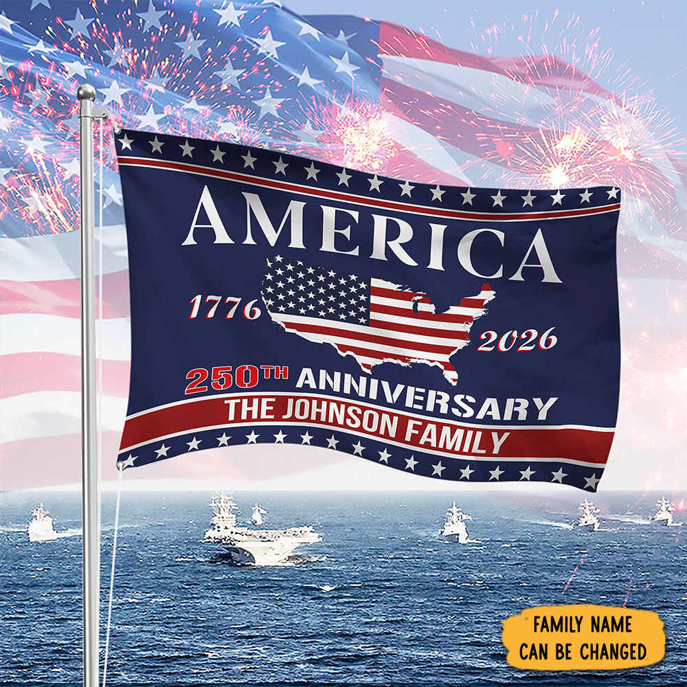 Personalized America 250th Anniversary Flag America's Birthday Flag Patriotic Decor Gifts