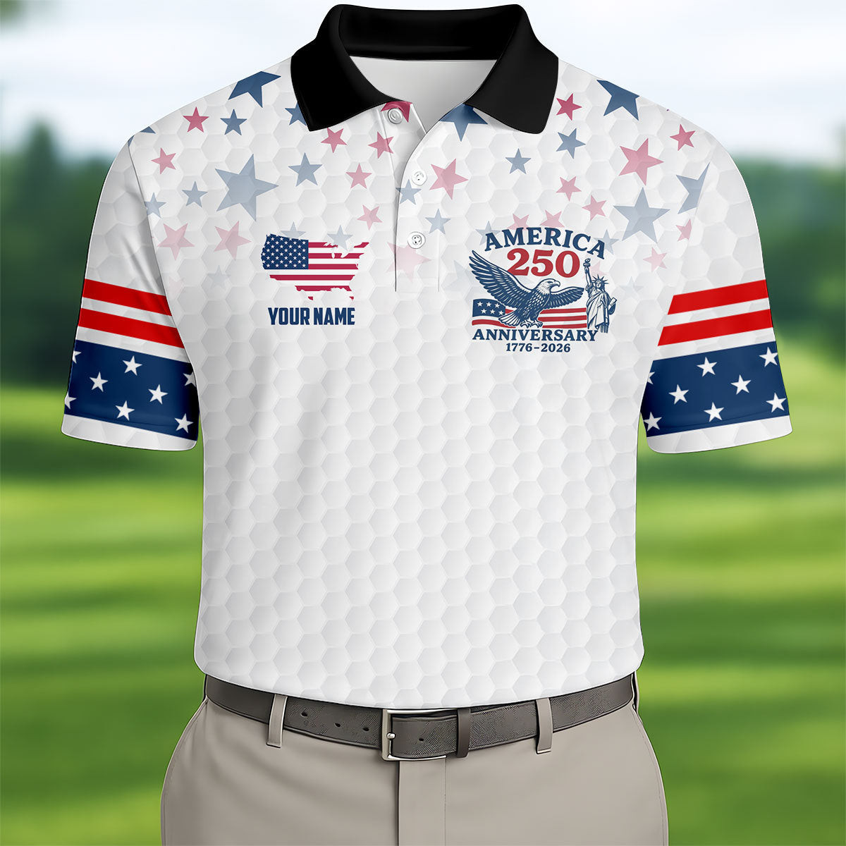 Personalized America 250Th Anniversary Golf Polo Shirt Golf Outfit Men Unique Golf Gifts
