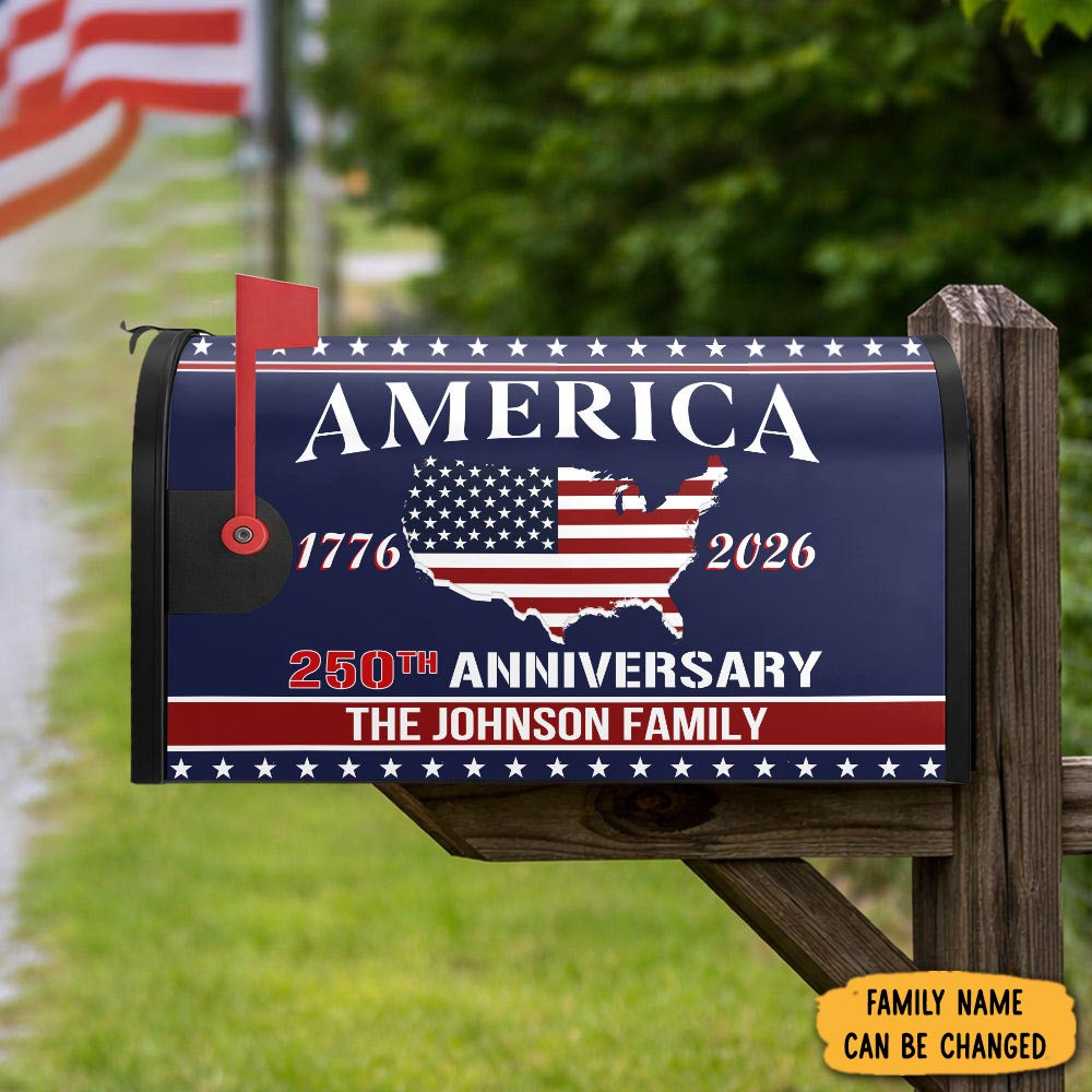 Personalized America 250th Anniversary Mailbox Cover Fourth Of July Patriotic Decor