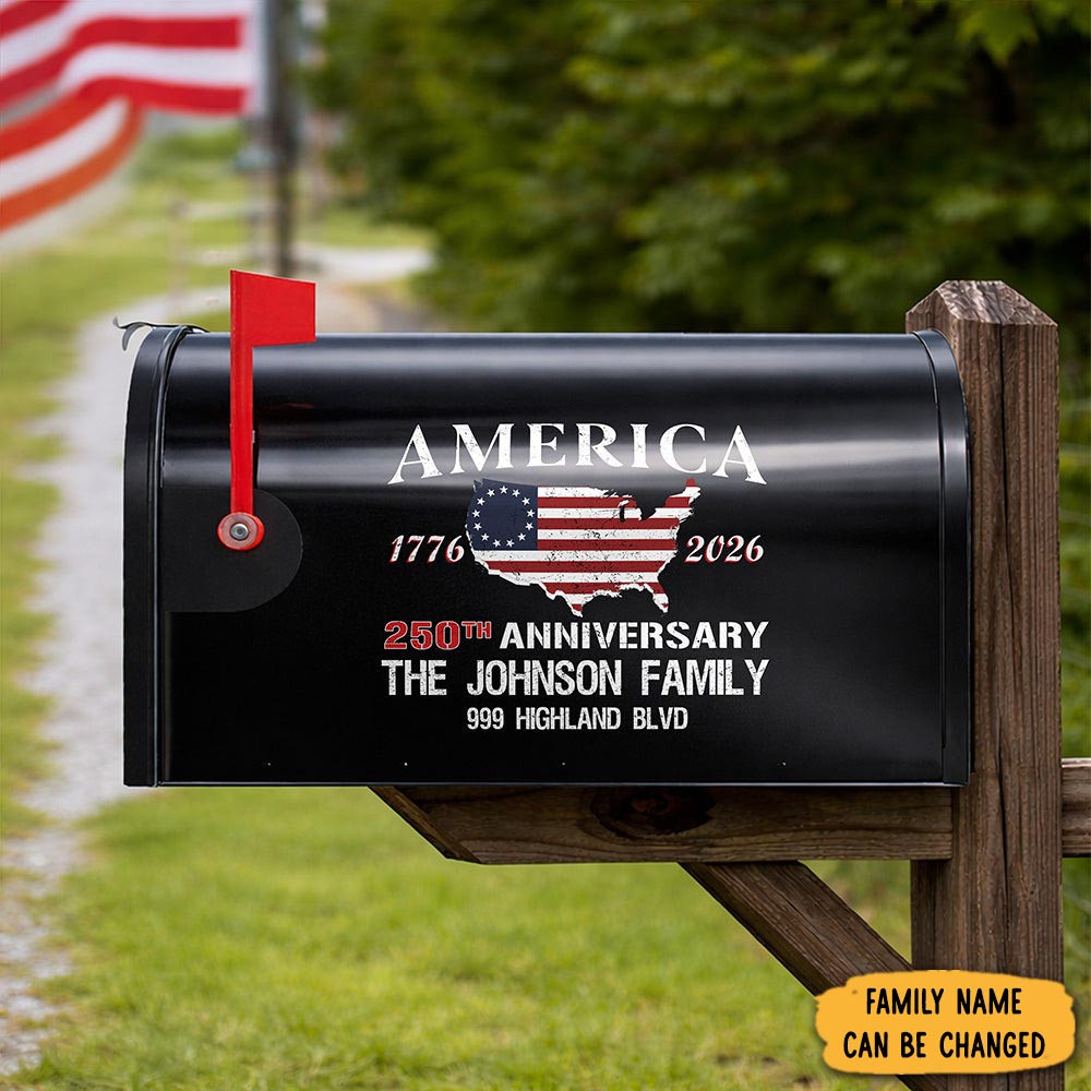 Personalized America 250th Anniversary Mailbox Decal Fourth Of July Presents