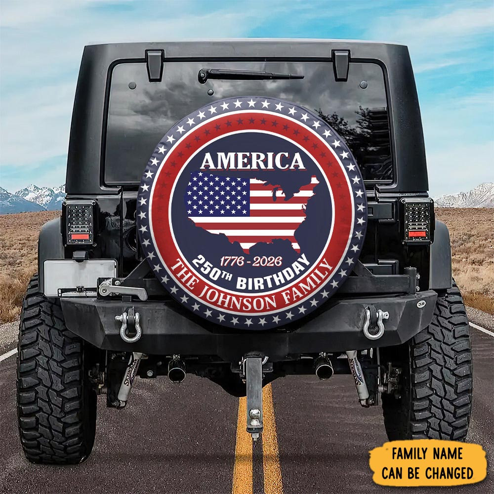 Personalized America 250th Anniversary Tire Cover America's 250Th Birthday Cover Gift For Husband