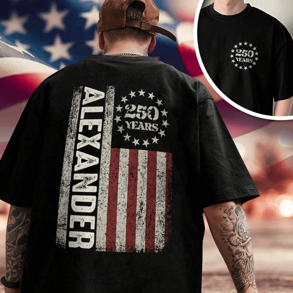 Personalized American 250 Years 1776 2026 T-Shirt America's Birthday Clothes Gift For Brother
