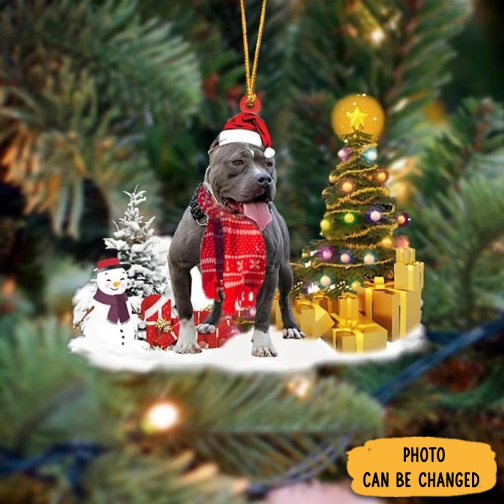 Personalized American Bully Dog Christmas Ornament Sweet Ornament Gift For Couples