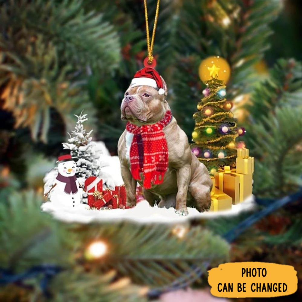 Personalized American Bully Dog Christmas Ornament Thoughtful Ornament Gift For Dad