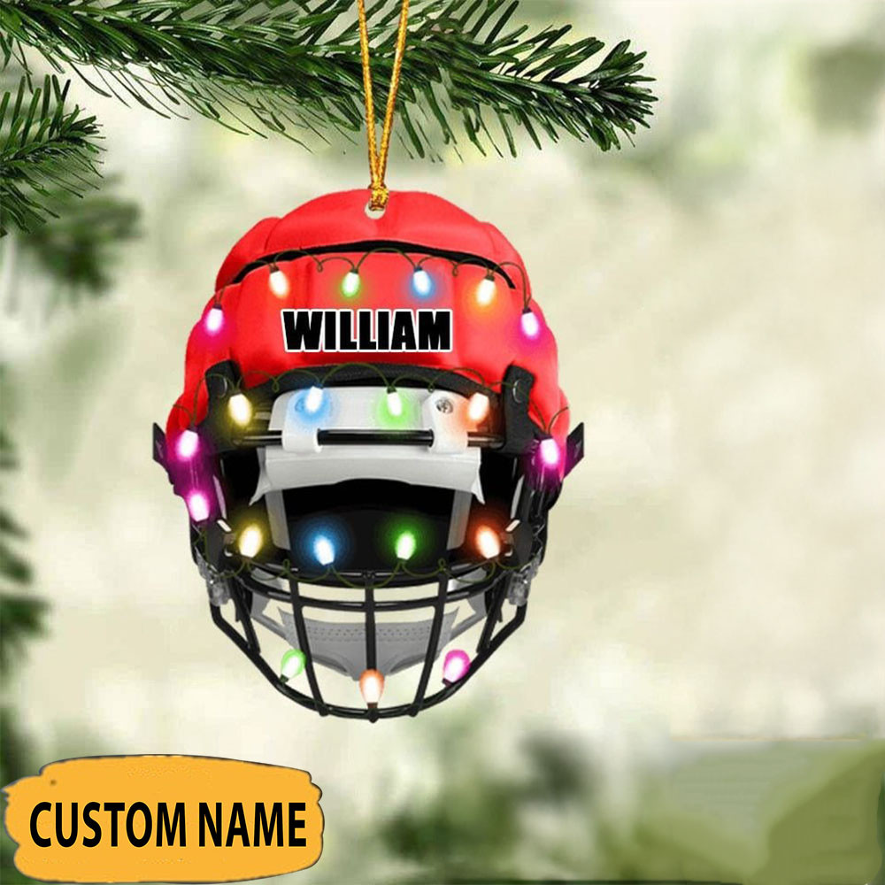 Personalized American Football Helmet Ornament Football Players Uniform Ornament For Christmas