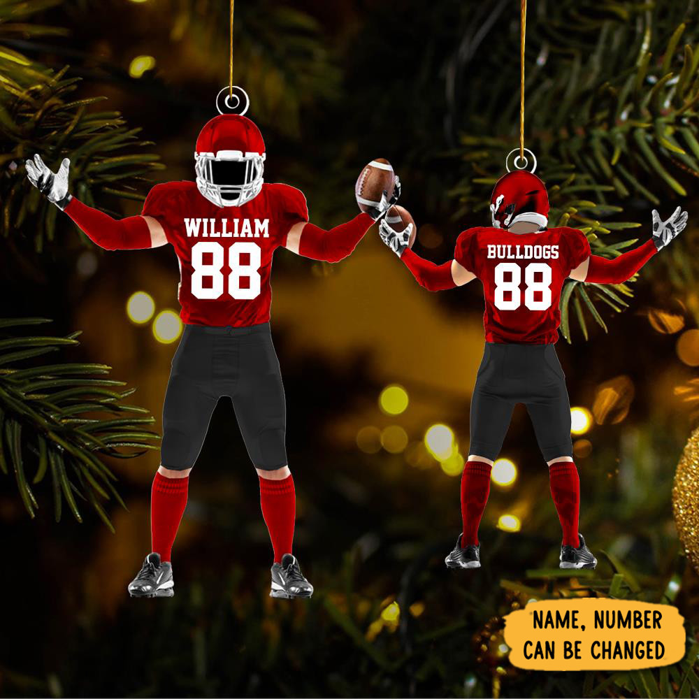 Personalized American Football Player Christmas Ornament Christmas Tree Decorations Xmas Gift