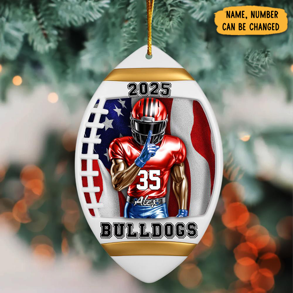 Personalized American Football Player Christmas Ornament Xmas Decorations Football Lover Gifts