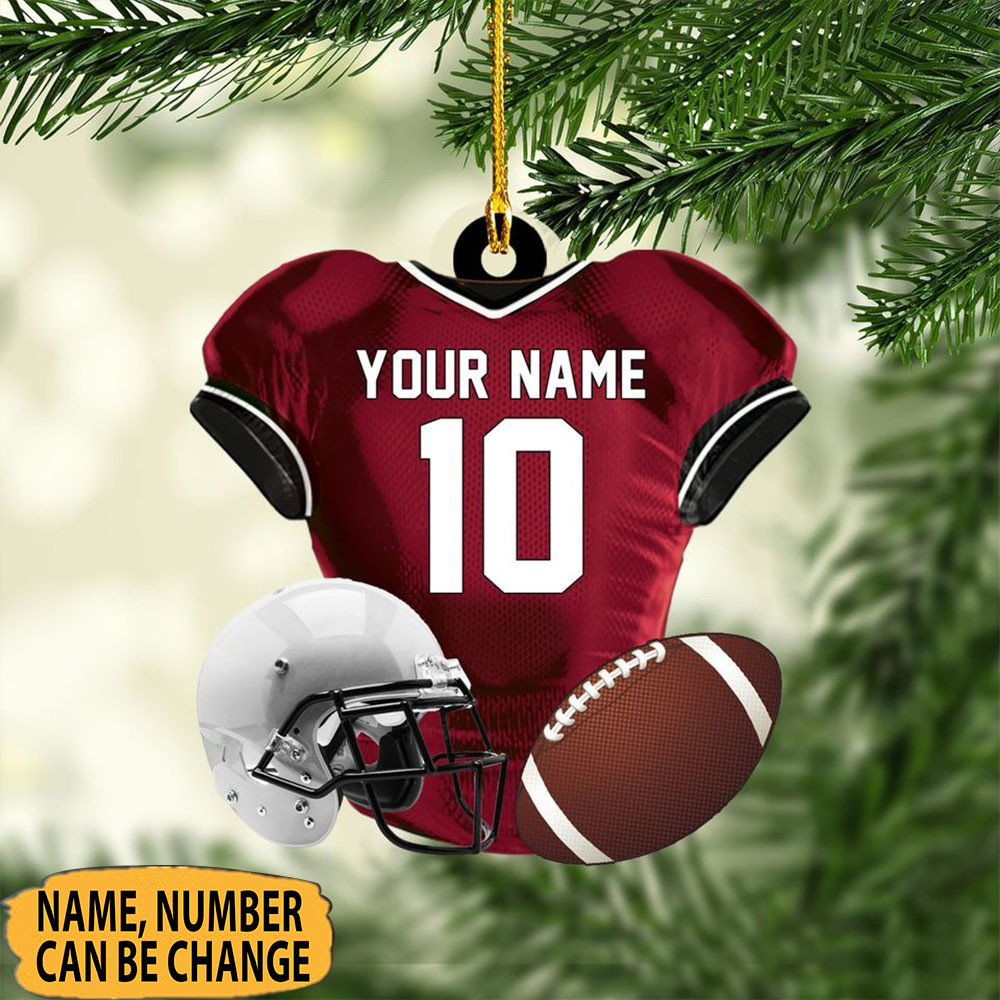 Personalized American Football Uniform Ornament Xmas Tree Ornament Football Lovers Gifts