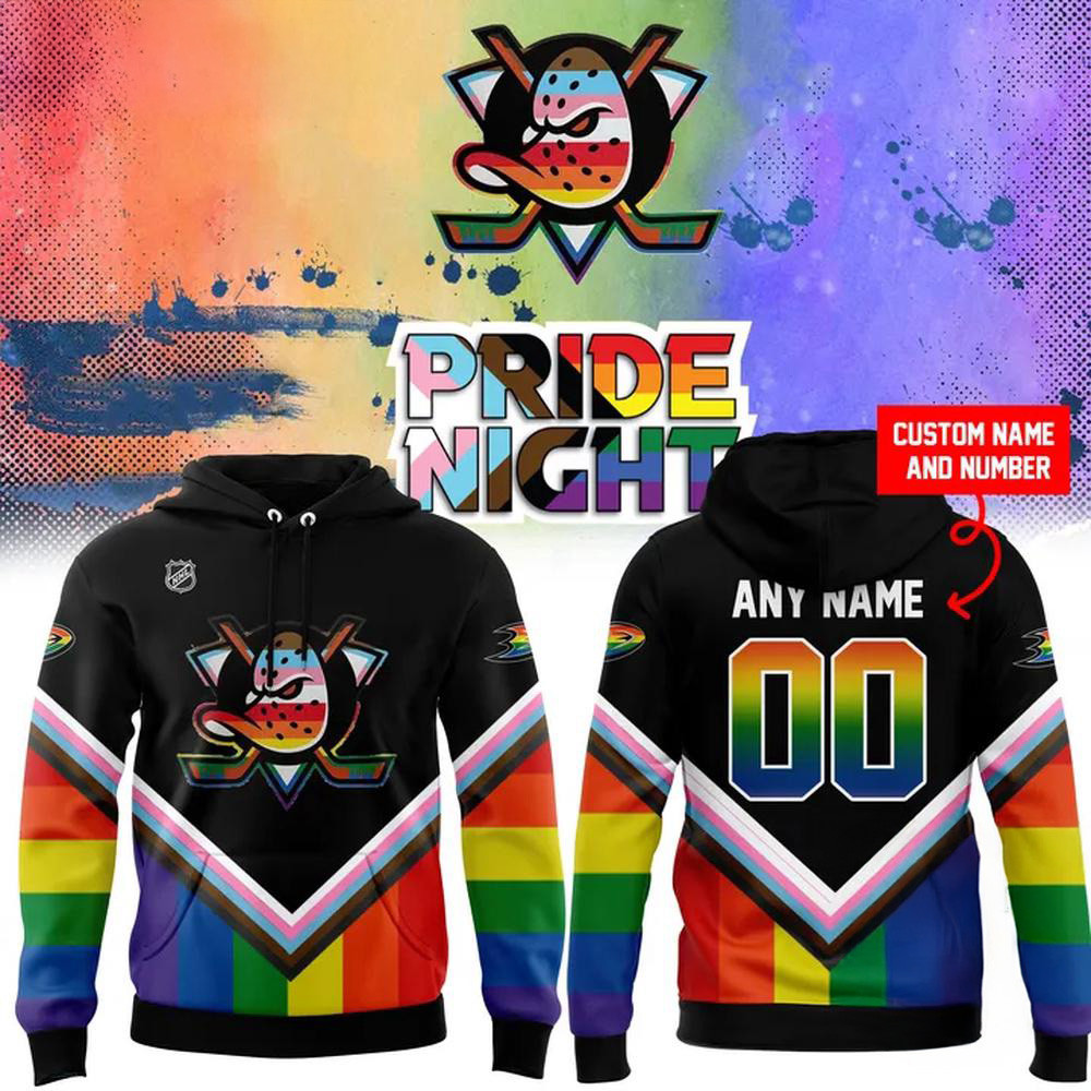 Personalized Anaheim Ducks LGBT Pride Night Special New 2025 Hoodie Hockey Lovers Gifts