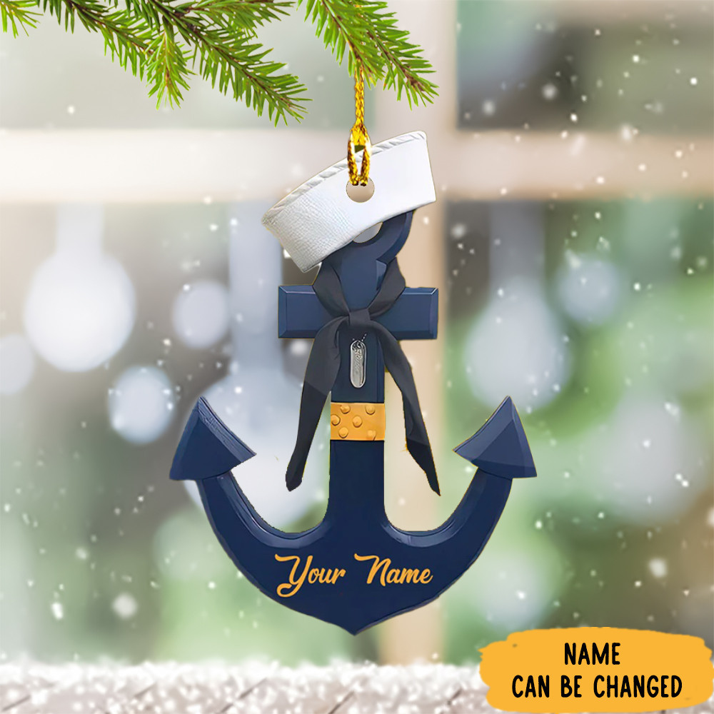 Personalized Anchor Christmas Ornament Anchor Christmas Tree Ornaments 2024