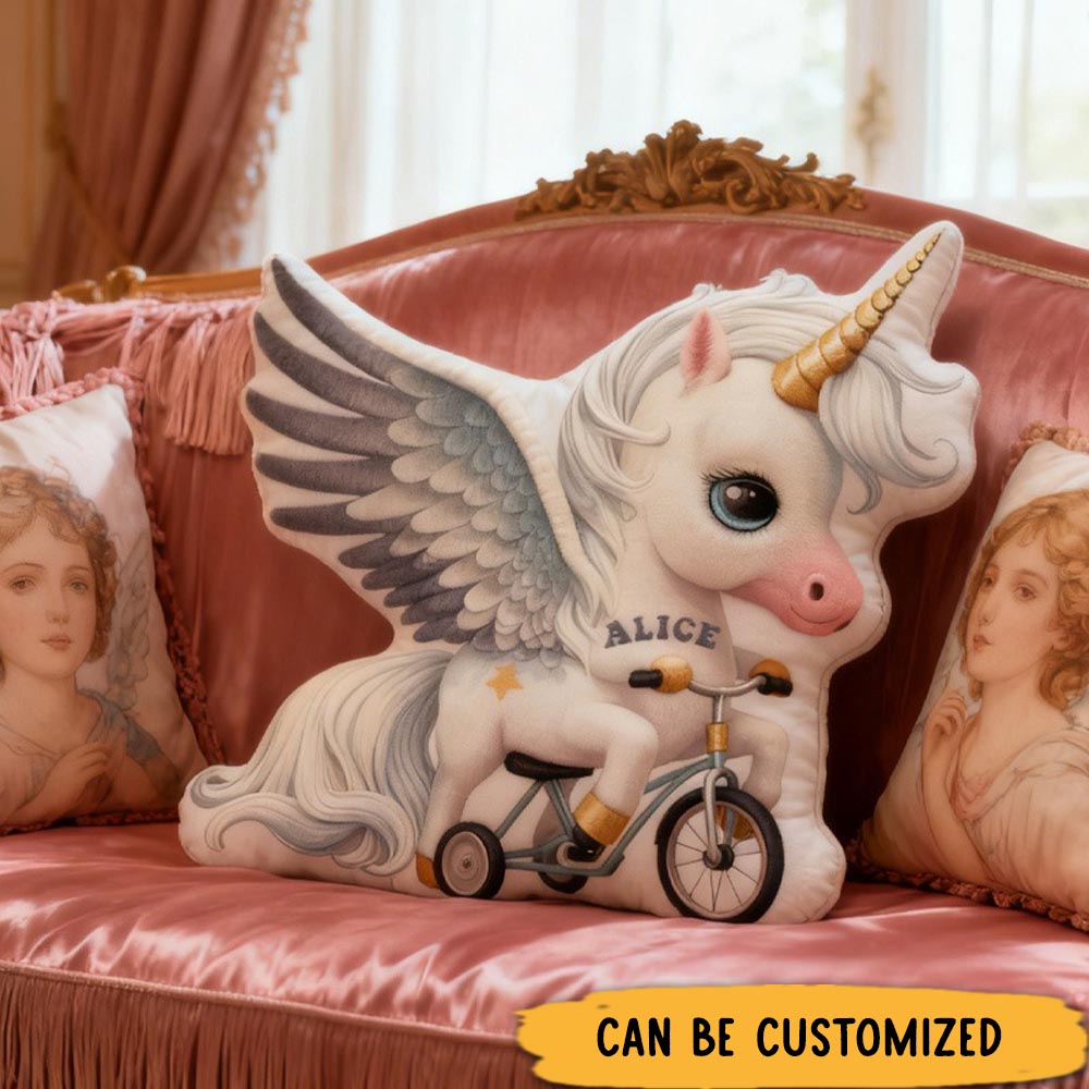 Personalized Angel Princess Pillow Cozy Dreaming Wing Princess Graphic 3D Print French Court Pillow Name Pillow Comfortable Travel Cushion for Kids Girls Riding Lovers