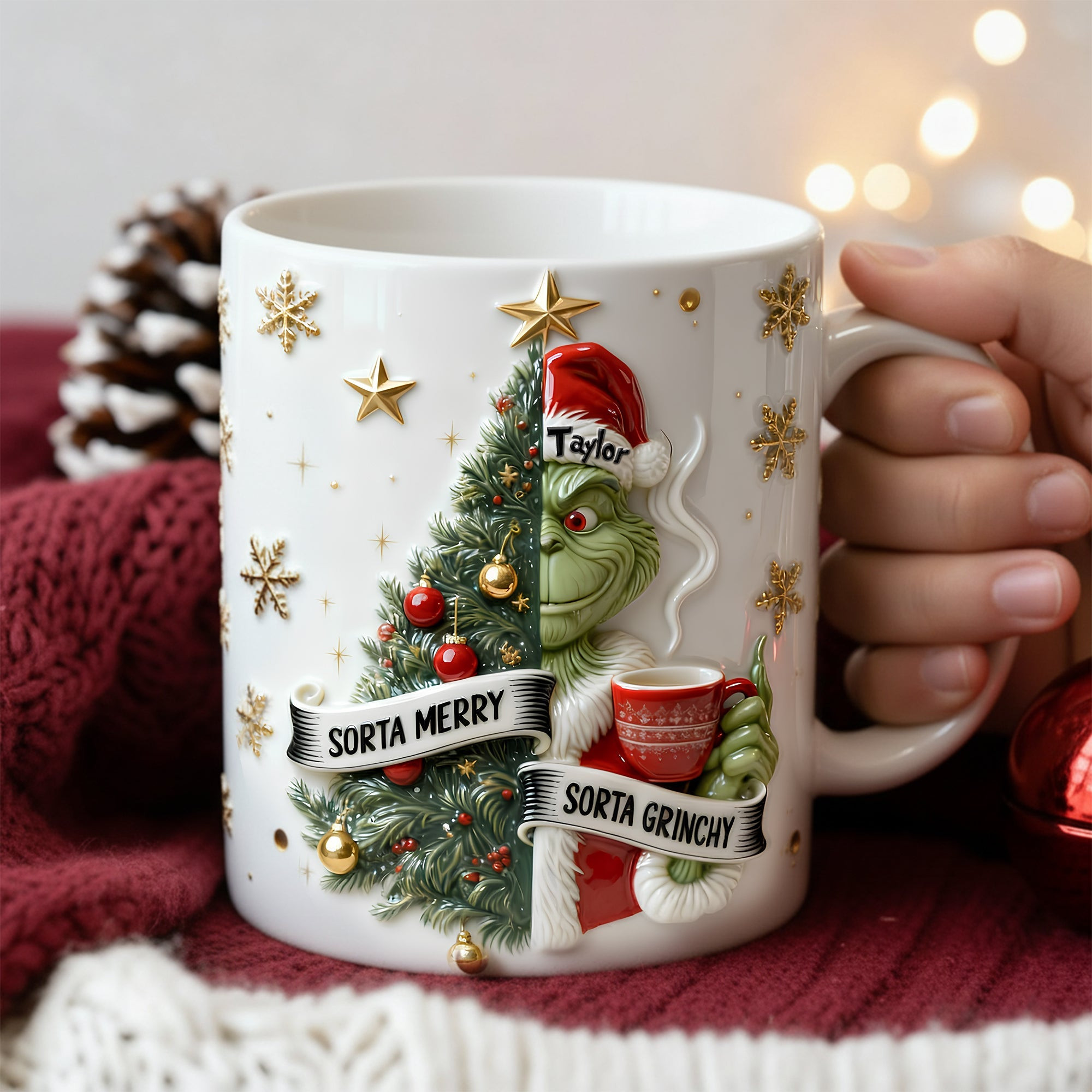 Personalized Annoyed Merry Spirit Mug - Novelty Christmas Ornaments Funny Personalized Annoyed Merry Spirit Mug - Novelty Christmas Ornaments Funny