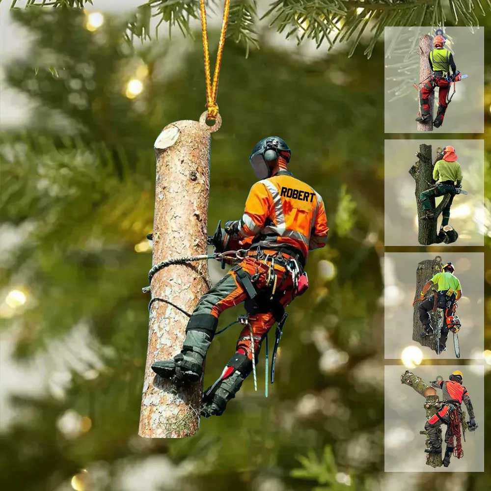 Personalized Arborist Christmas Ornament Custom Arborist Uniform Flat Acrylic Ornament for Him