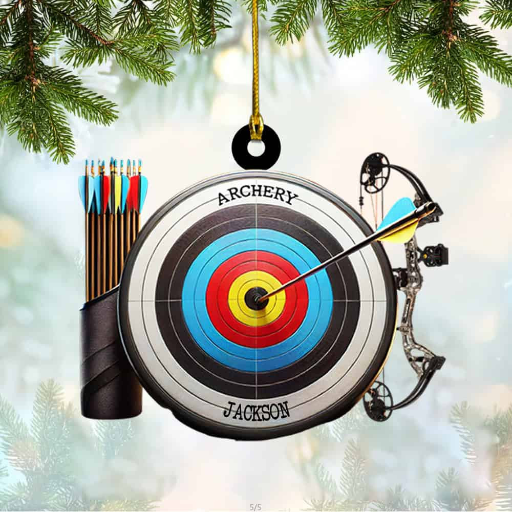 Personalized Archery Board Christmas Acrylic Ornament Custom Name Archery Player Ornament