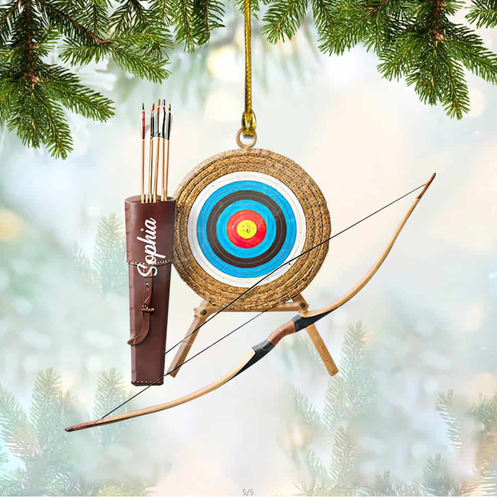Personalized Archery Board Christmas Ornament Custom Name Archery Player Ornament