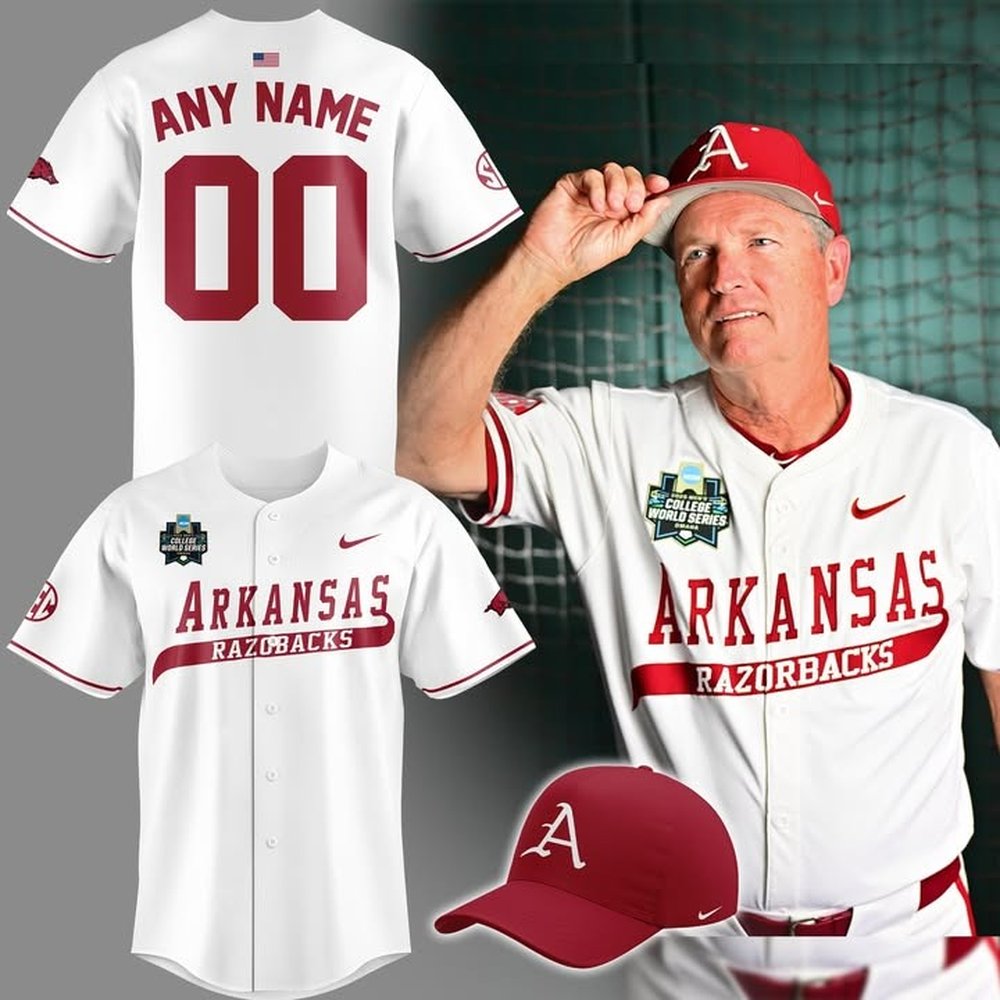 Personalized Arkansas Razorbacks Baseball Jersey College World Series Jersey Fans Gifts