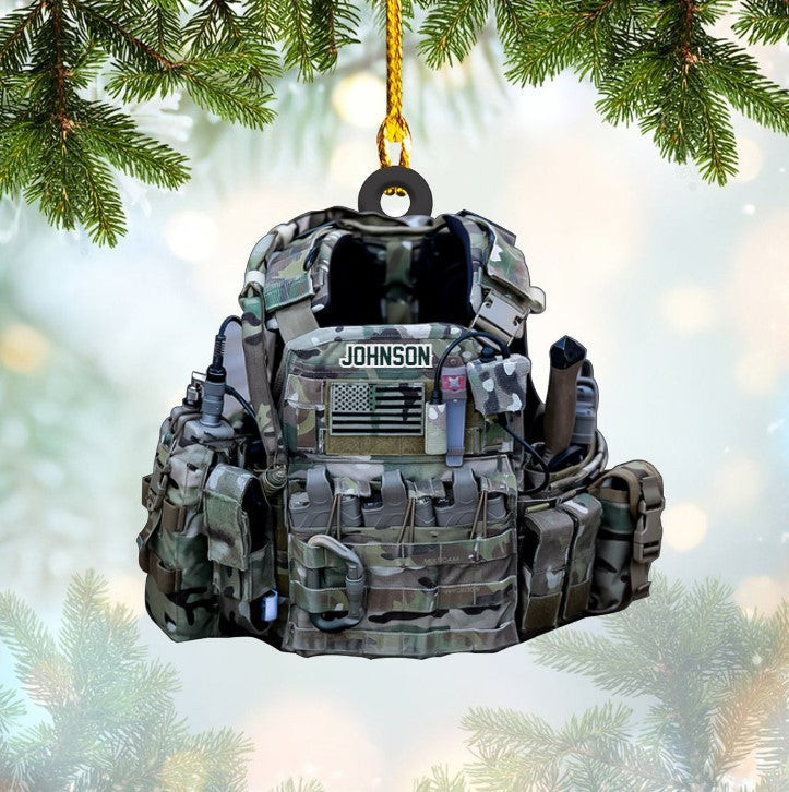 Personalized Army Equipment Ornament Custom Military Equipment Flat Acrylic Ornament