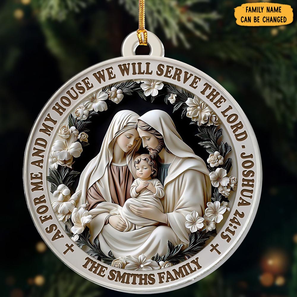 Personalized As For Me And My House We Will Serve The Lord Christmas Ornament Xmas Gifts(1)