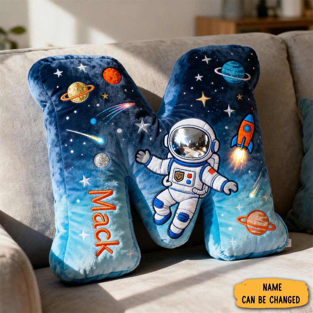 Personalized Astronaut Space Galaxy Name Custom Kids Gift Adventure Rocket Starry Sky Decorative Graphic 3d Print Pillows