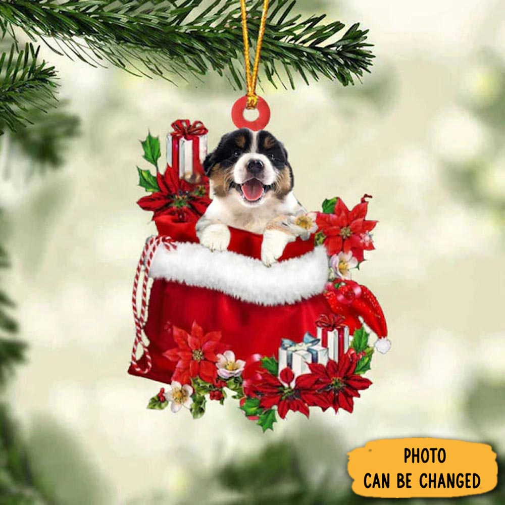 Personalized Australian Shepherd In Gift Bag Christmas Ornament Warm Ornament Gift For Family