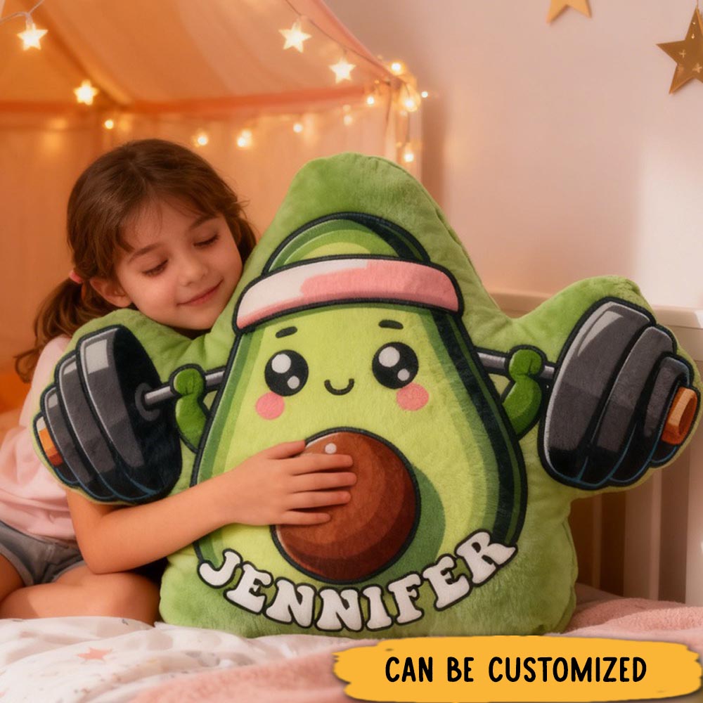 Personalized Avocado Weightlifting Throw Pillow Graphic 3D Print Trainer Fitness Planner Decoration Letter Pillow Exercise Sport Gym Sublimation Design Lift Heavy Shit Gym Rat Weightlifting Pillow for Kids Gym Lovers