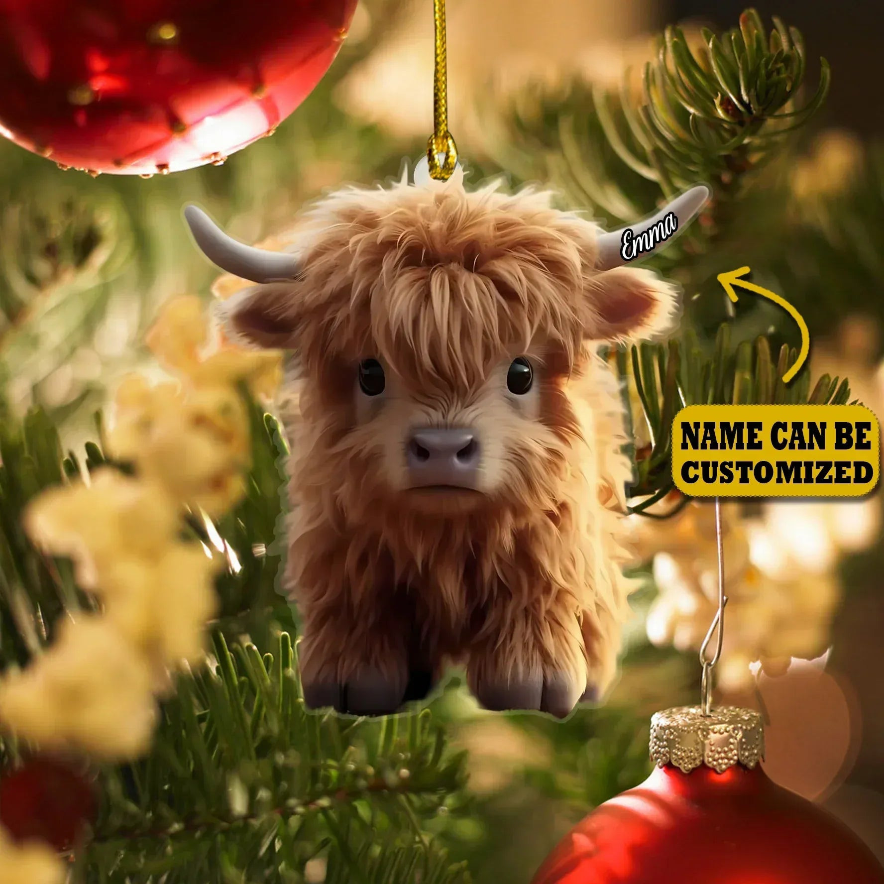 Personalized Baby Cow Christmas Ornament Xmas Tree Decor Unique Christmas Ornaments
