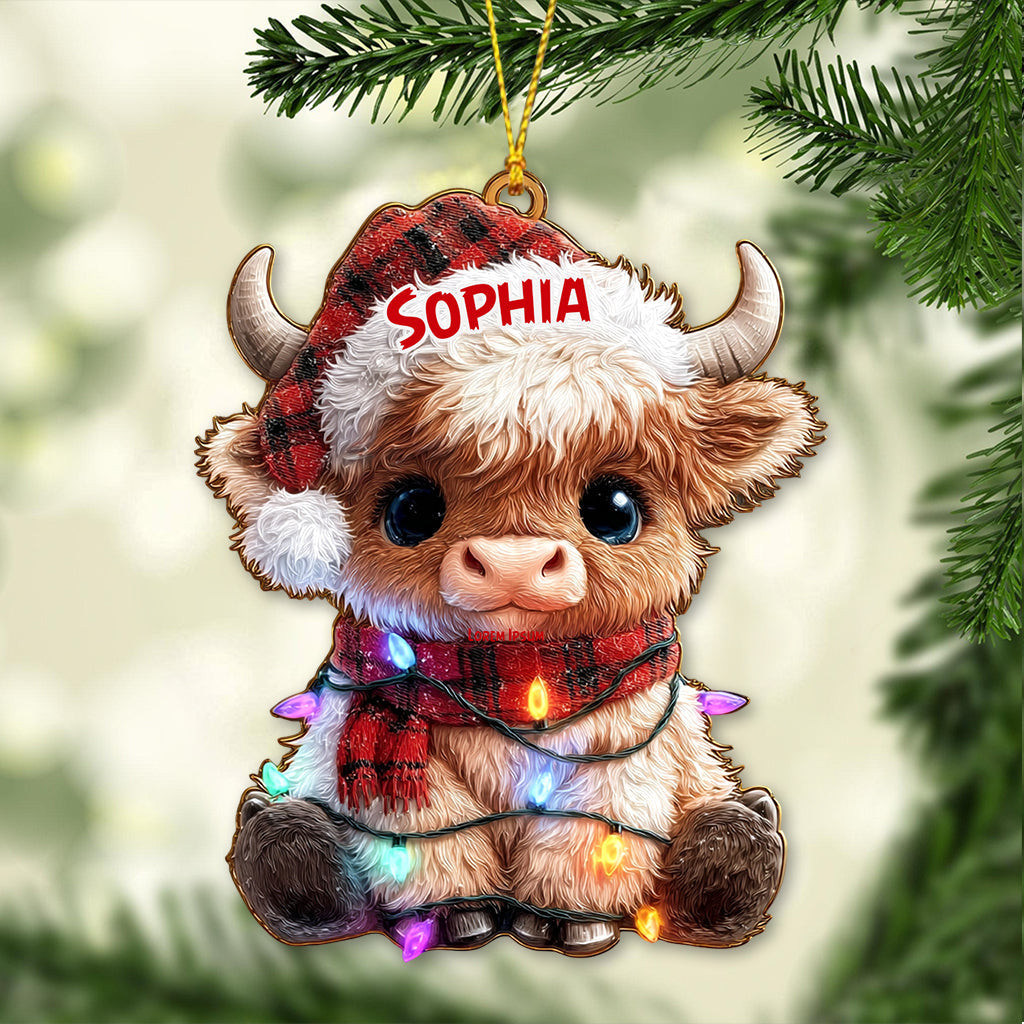 Personalized Baby Cow With Scarf Christmas Ornament Xmas Decor Christmas Tree Ornament 2025